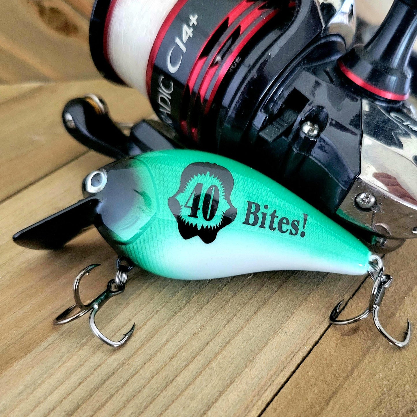 50th Birthday Fishing Gift | Personalized Black & Green Crankbait Lure