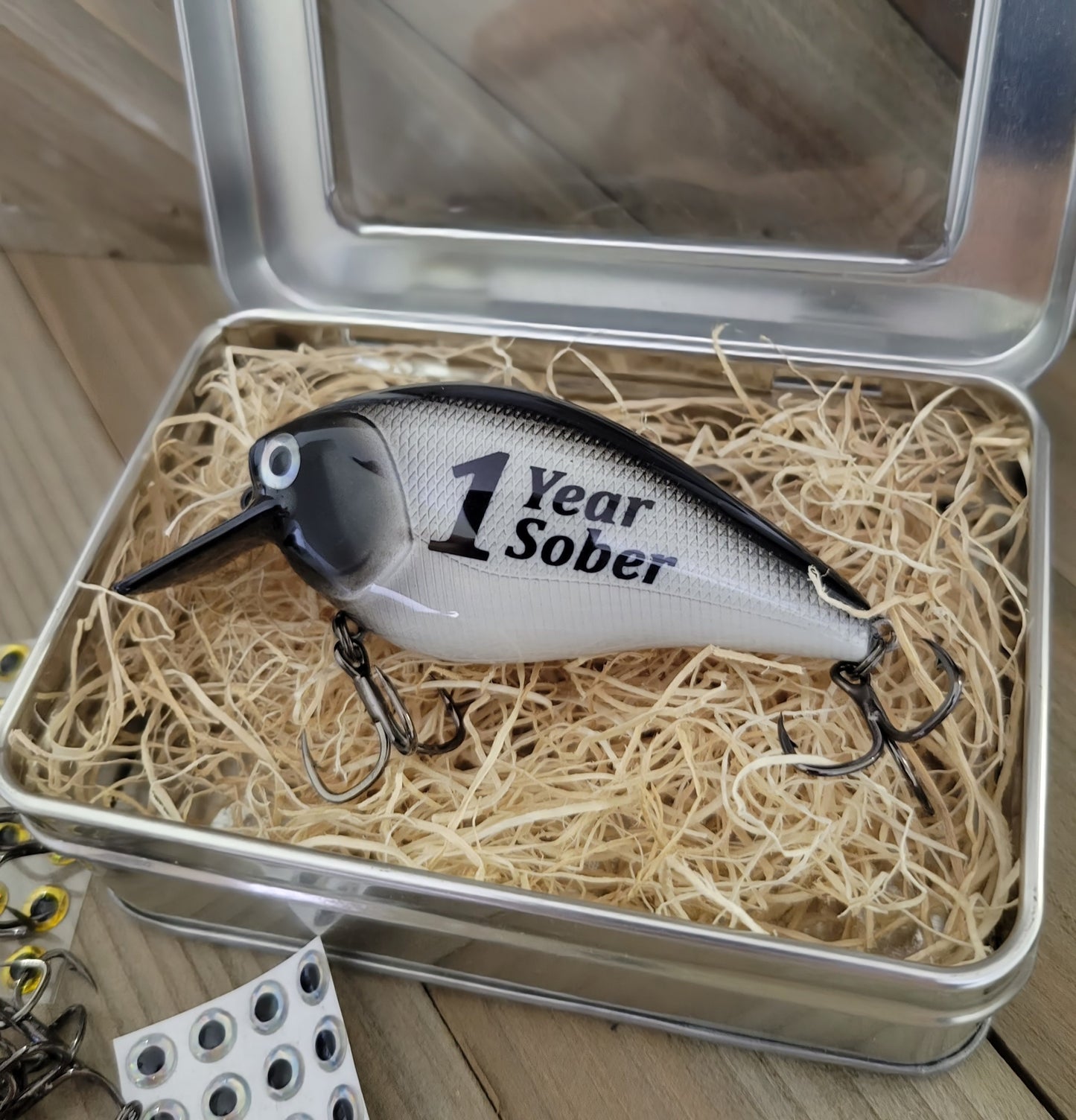 Image of sobriety gift: custom fishing lure - aa milestone keepsake