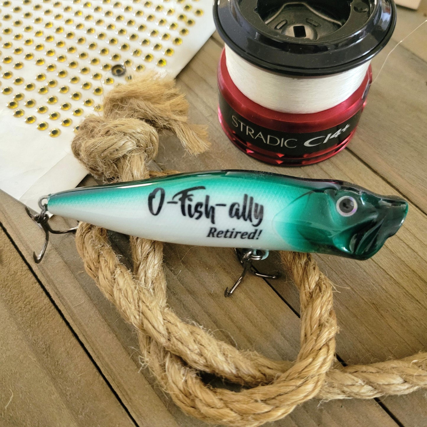 Image of retirement fishing lure | personalized gift for retiring fishermen