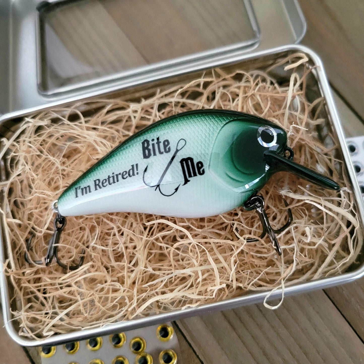 Personalized Retirement Fishing Lure: Hand-Airbrushed Freshwater Gift