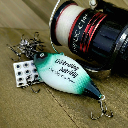 Personalized Sobriety Fishing Lure: AA Recovery Gift | 1 Year Sober Keepsake