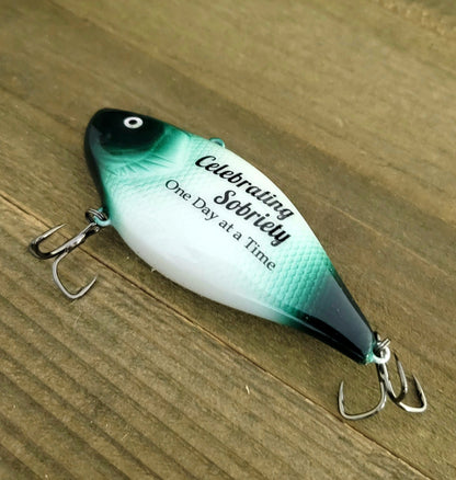 Personalized Sobriety Fishing Lure: AA Recovery Gift | 1 Year Sober Keepsake