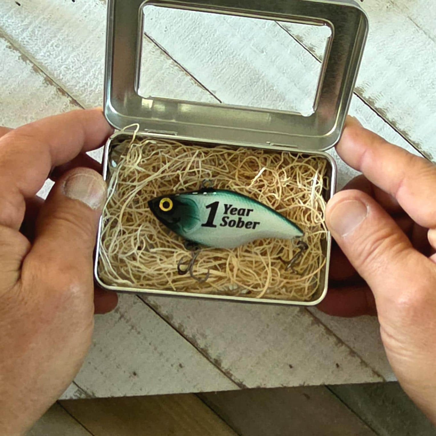 1 Year Sober Fishing Lure: Custom Sobriety Anniversary Gift