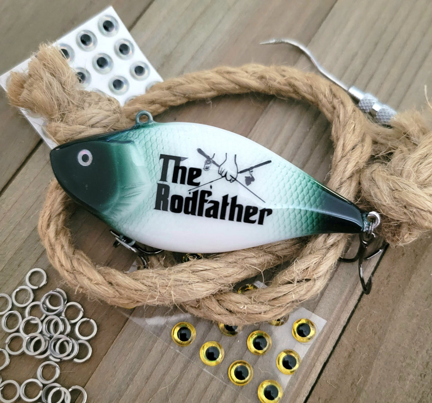 Custom Fishing Lure Personalized with Names  Dates  Handcrafted Gift for Fishermen  Great Bass Lure