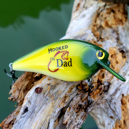 Personalized Fishing Lure: 'Hooked on Dad' Hand-Painted Gift