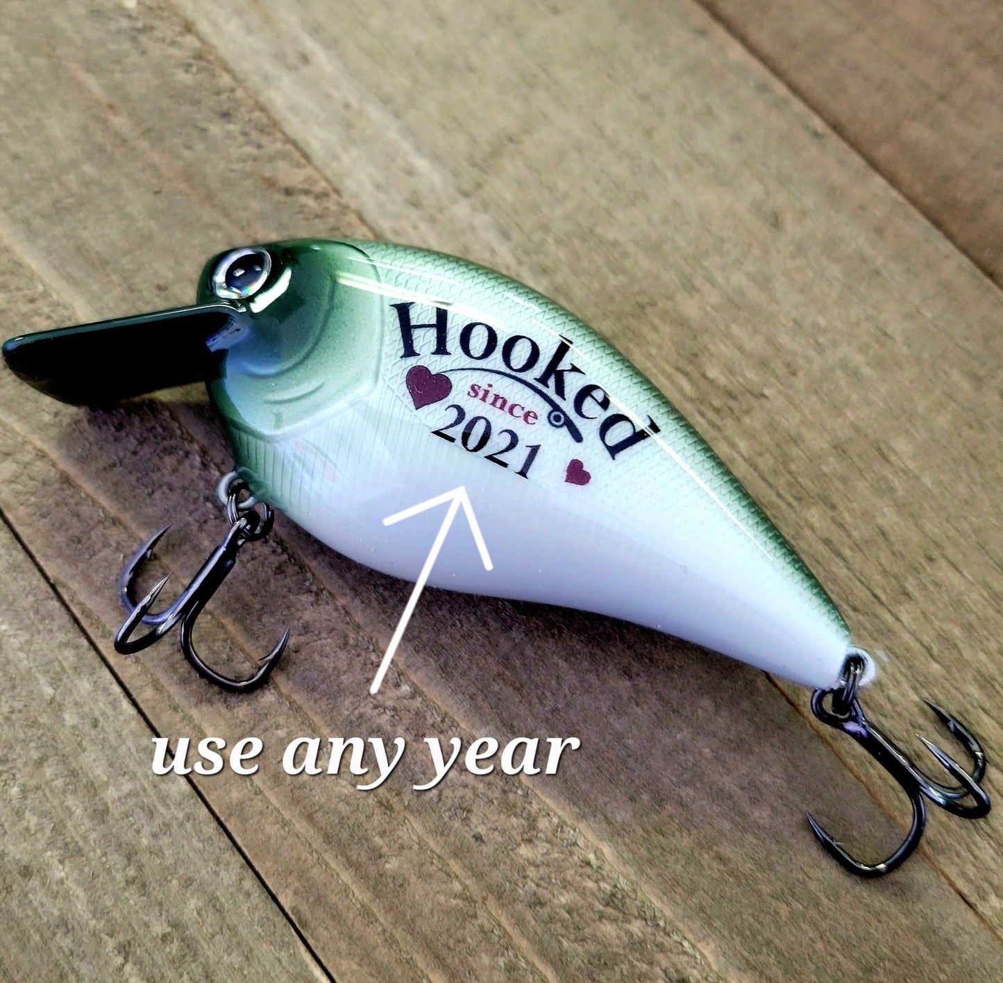 Anniversary Gift for a Husband who loves to fish, Personalized Fishing Lure for a Boyfriend on your anniversary,  Custom Bass Fishing Lure