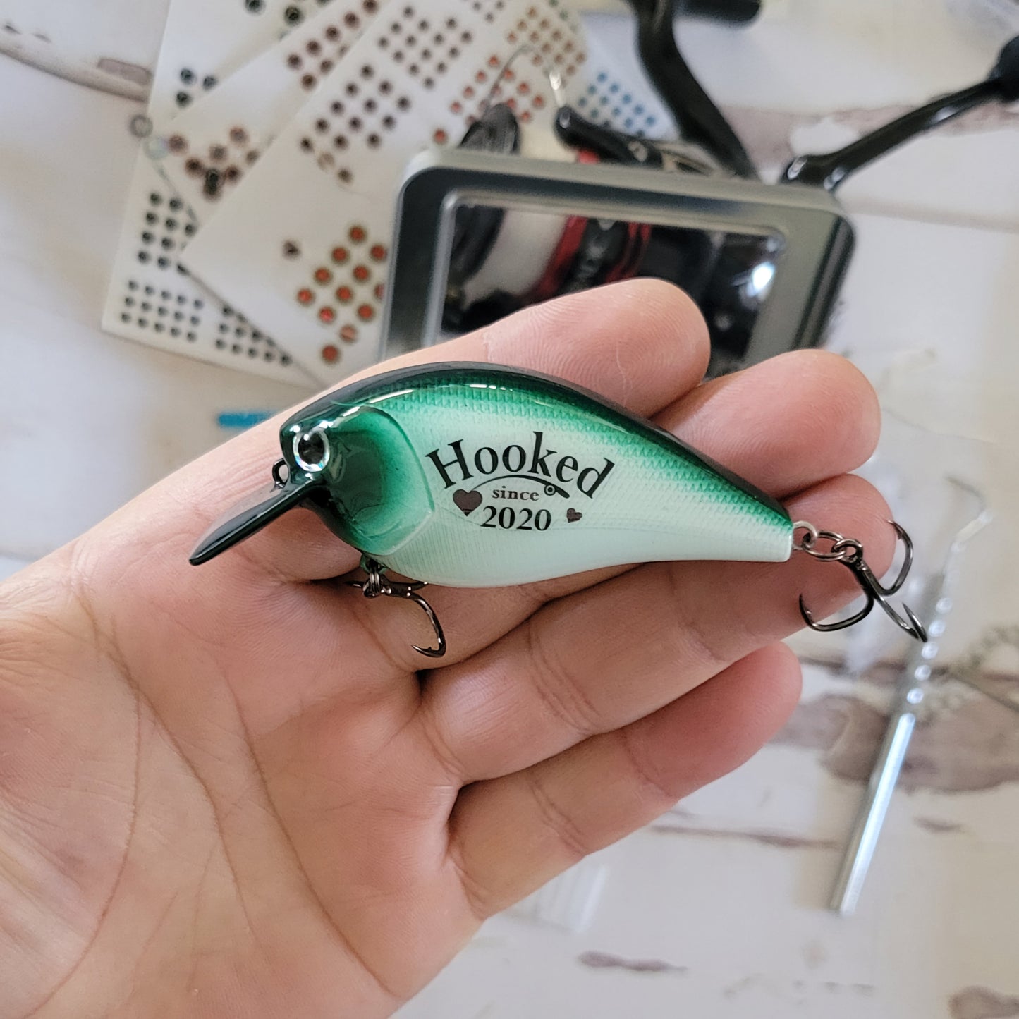 Anniversary Gift for a Husband who loves to fish, Personalized Fishing Lure for a Boyfriend on your anniversary,  Custom Bass Fishing Lure