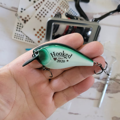 Anniversary Gift for a Husband who loves to fish, Personalized Fishing Lure for a Boyfriend on your anniversary,  Custom Bass Fishing Lure
