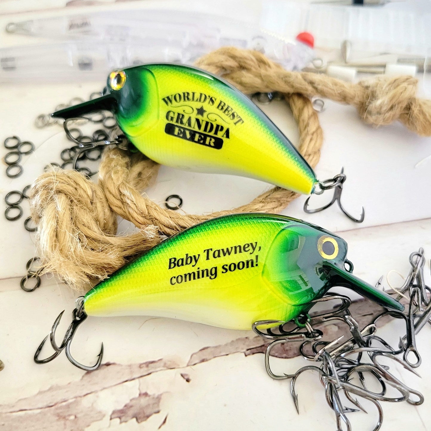 Personalized Fishing Lure: Grandpa To Be Baby Announcement Gift