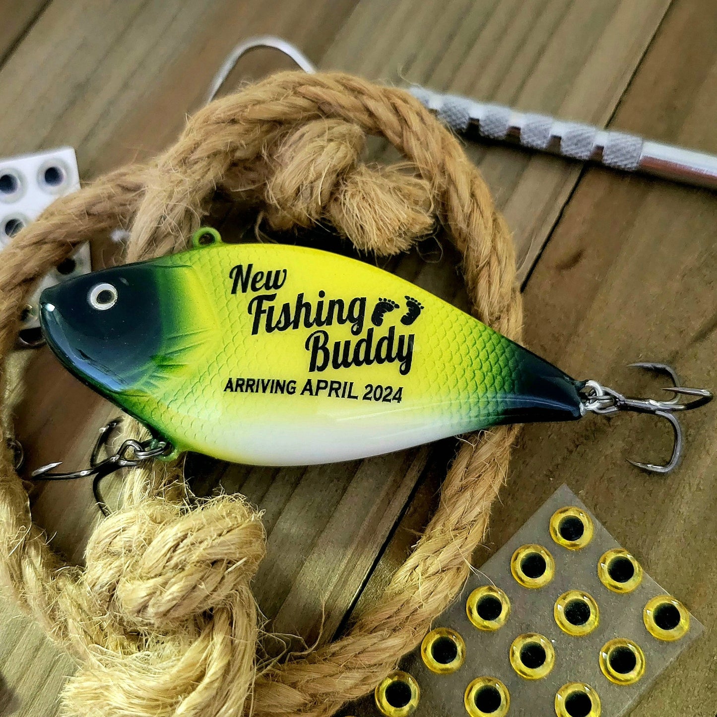Personalized Fishing Lure: New Dad Gift, Baby Announcement