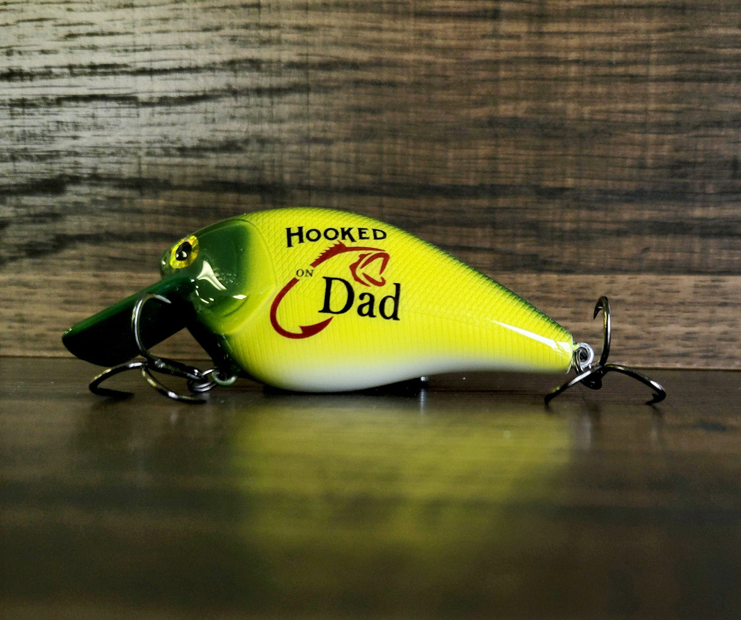 Personalized Fishing Lure: 'Hooked on Dad' Hand-Painted Gift