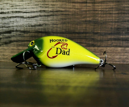 Personalized Fishing Lure: 'Hooked on Dad' Hand-Painted Gift