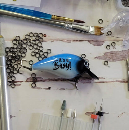 Baby Girl Announcement - Gender Reveal Fishing Lure - Baby Boy Gender Reveal For Dad - Its a Girl Announcement - Its a Boy Gift - Fishing