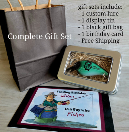 Personalized Custom Made Fishing Lure for a Guys 40th Birthday. Use any age