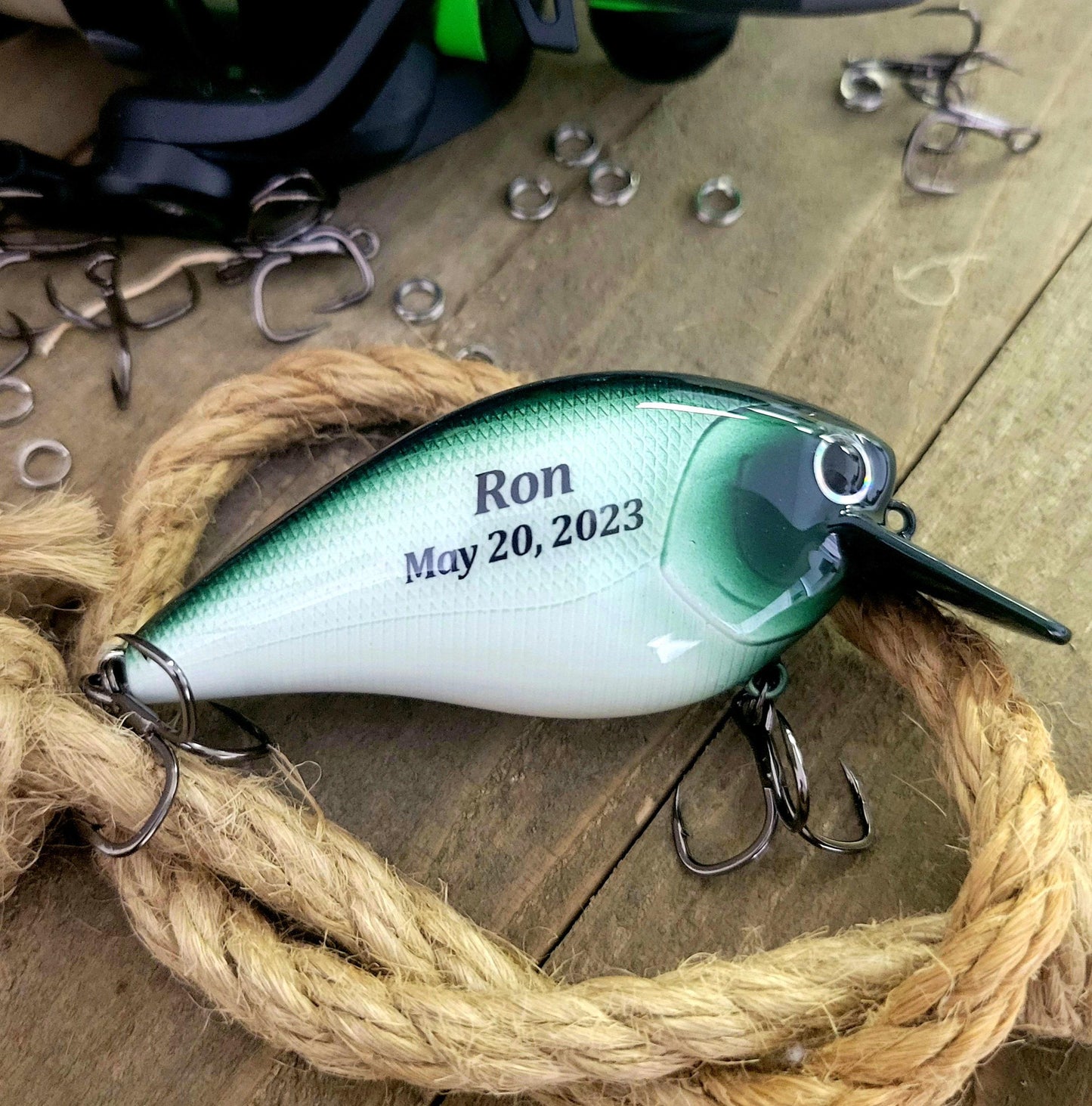 Personalized Retirement Fishing Lure: Hand-Airbrushed Freshwater Gift