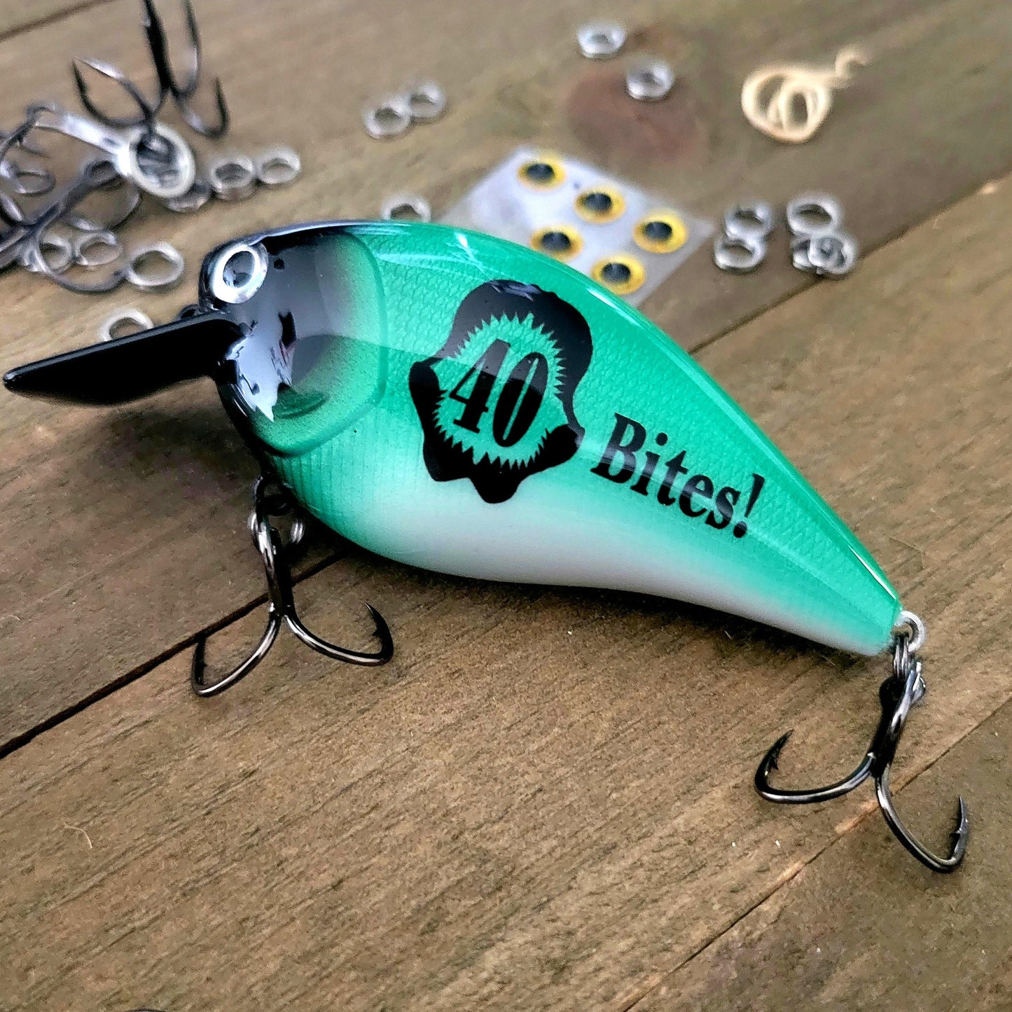 Personalized Custom Made Fishing Lure for a Guys 40th Birthday. Use any age