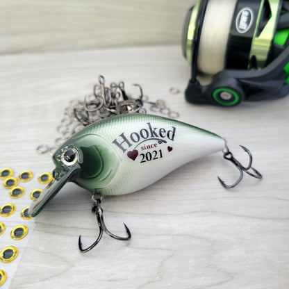 Anniversary Gift for a Husband who loves to fish, Personalized Fishing Lure for a Boyfriend on your anniversary,  Custom Bass Fishing Lure