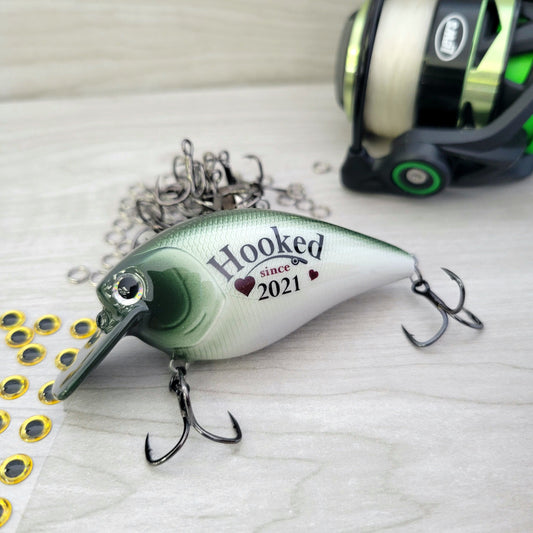 Anniversary Gift for a Husband who loves to fish, Personalized Fishing Lure for a Boyfriend on your anniversary,  Custom Bass Fishing Lure