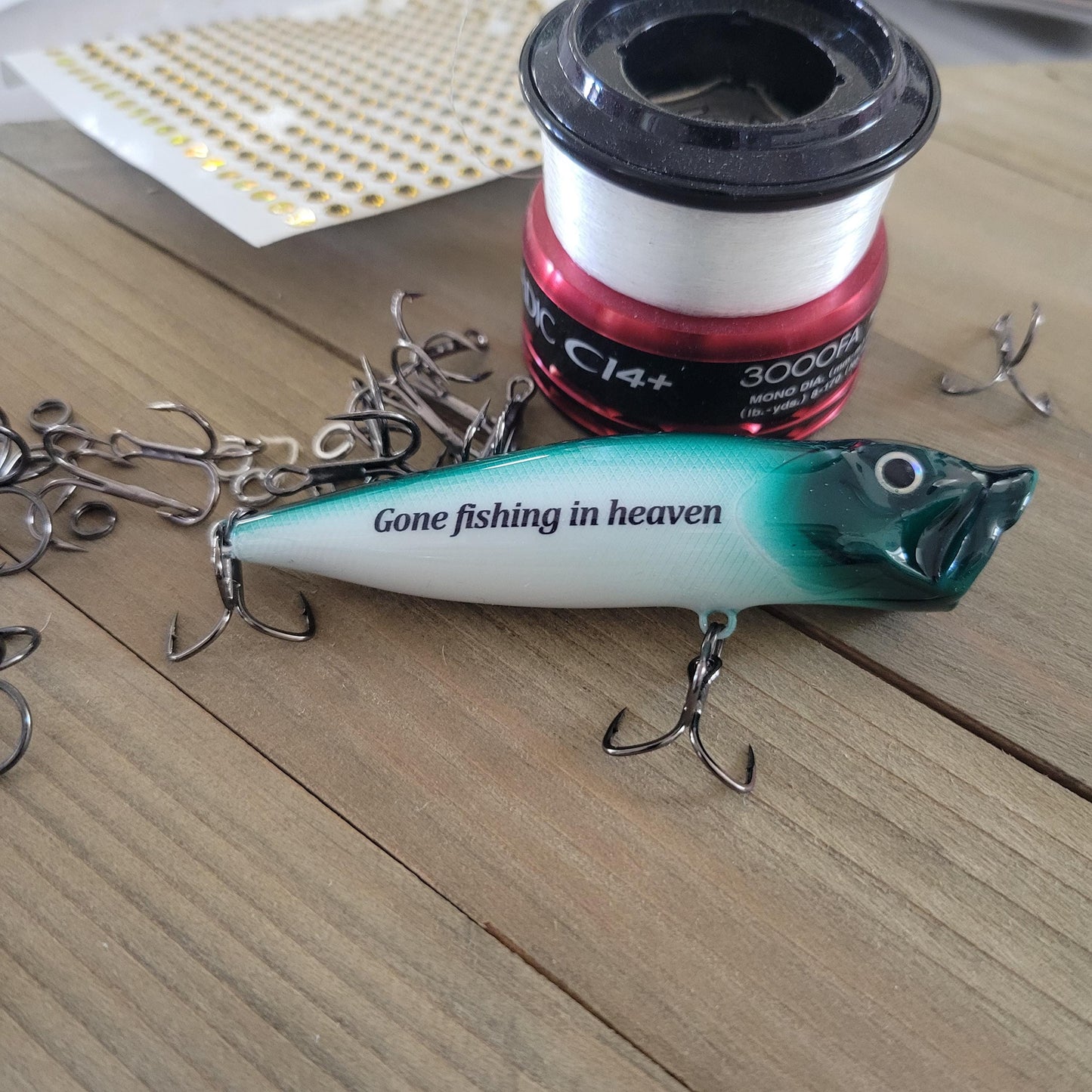 Custom Grandpa Memorial Fishing Lure: personalized Keepsake for a lost loved grandparent