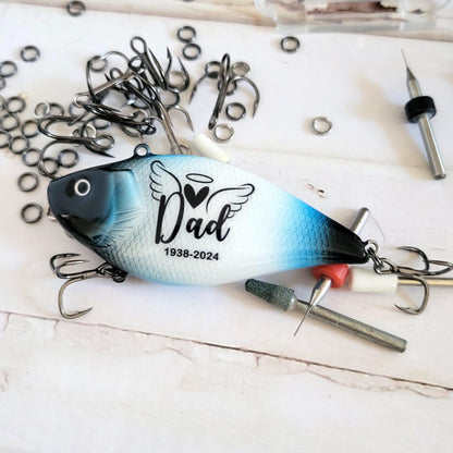 Personalized Memorial Fishing Lure: Loss of Father Sympathy Gift