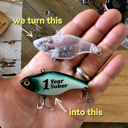 1 Year Sober Fishing Lure: Custom Sobriety Anniversary Gift