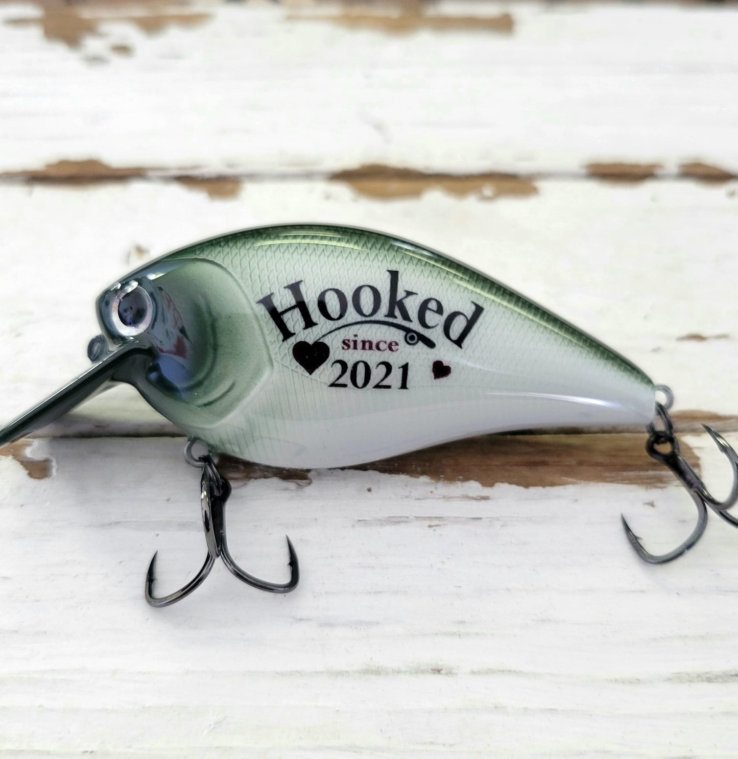 Anniversary Gift for a Husband who loves to fish, Personalized Fishing Lure for a Boyfriend on your anniversary,  Custom Bass Fishing Lure