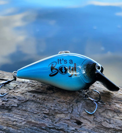 Custom Gender Reveal Fishing Lure - Pink or Blue Baby Announcement