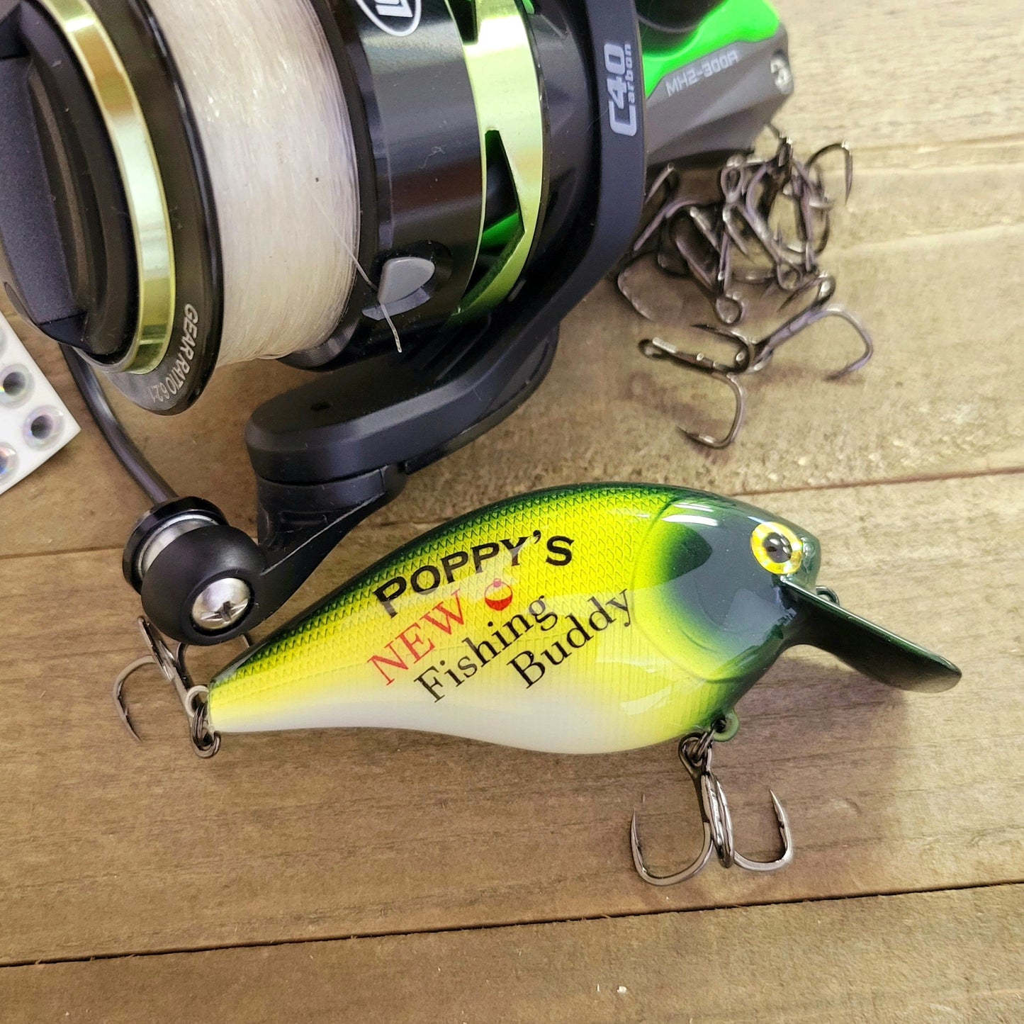 Personalized Fishing Lure: New Baby Announcement Gift for Poppy