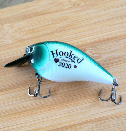 Anniversary Gift for a Husband who loves to fish, Personalized Fishing Lure for a Boyfriend on your anniversary,  Custom Bass Fishing Lure
