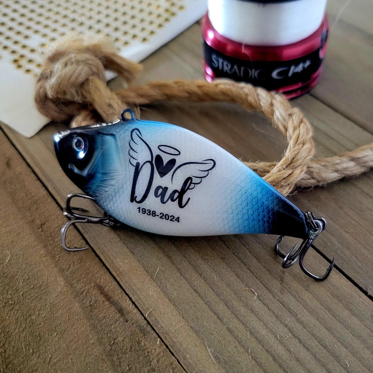 Personalized Memorial Fishing Lure: Loss of Father Sympathy Gift