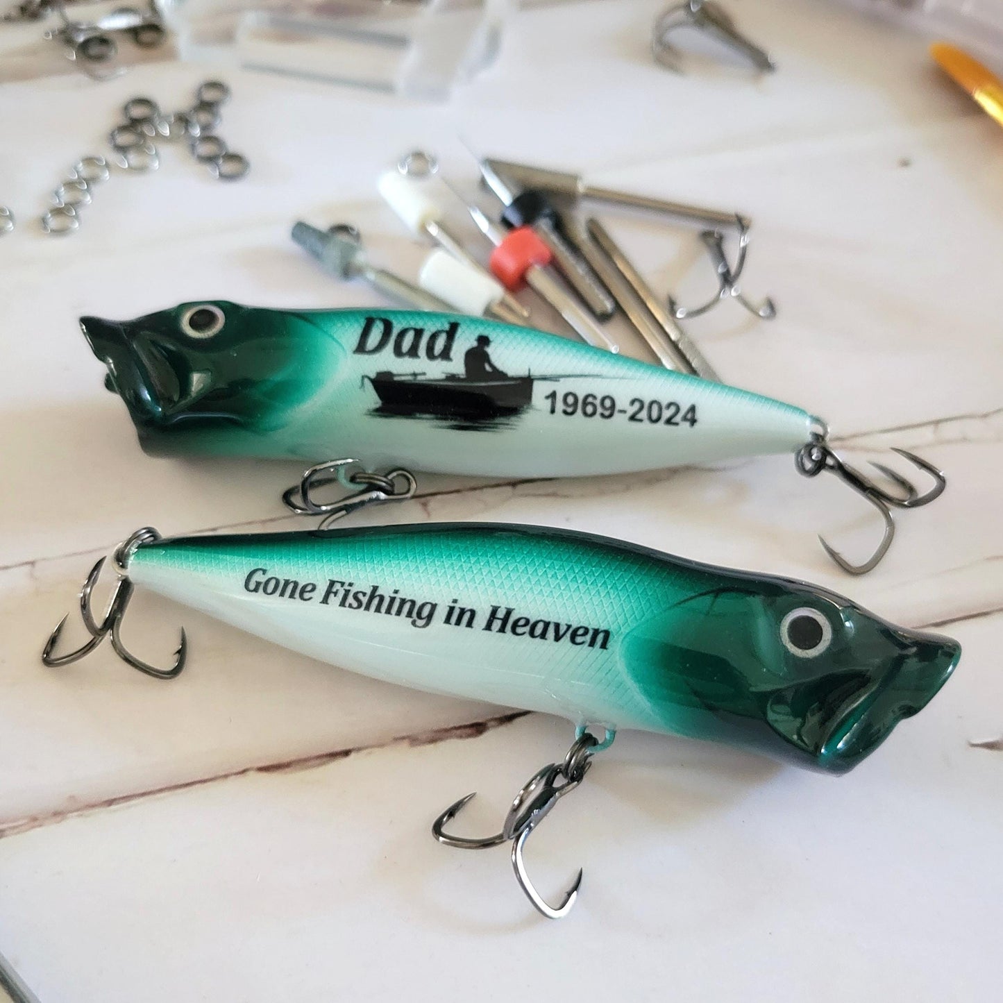 Personalized Dad Memorial Fishing Lure: Bereavement Keepsake