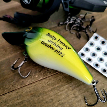 Personalized Fishing Lure: New Baby Announcement Gift for Poppy