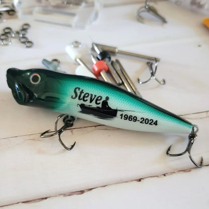 Personalized Dad Memorial Fishing Lure: Bereavement Keepsake
