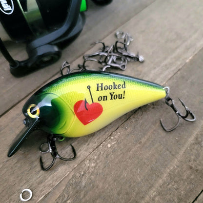 Personalized Logo Fishing Lure: "Hooked on You" Loved one Gift