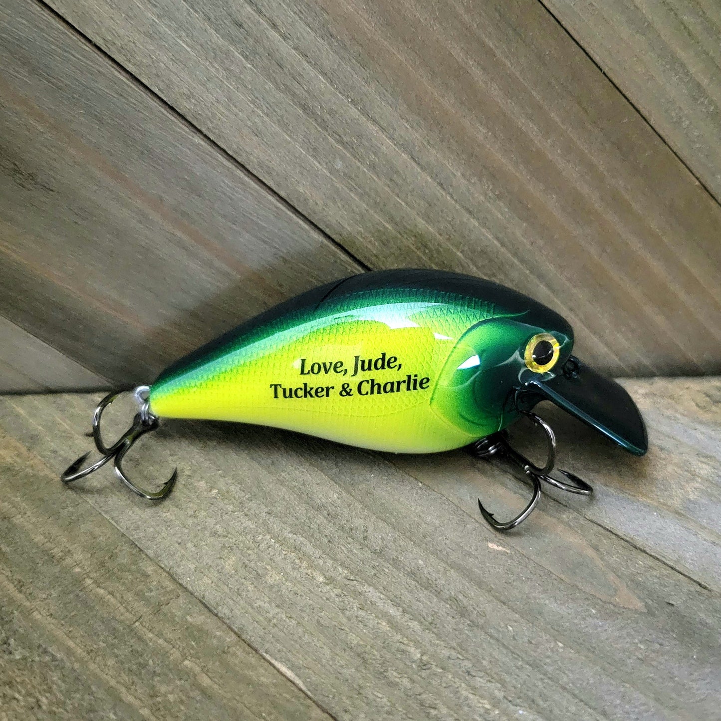 Personalized Logo Fishing Lure: "Hooked on You" Loved one Gift