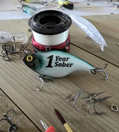 1 Year Sober Fishing Lure: Custom Sobriety Anniversary Gift