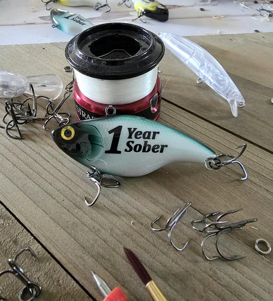 1 Year Sober Fishing Lure: Custom Sobriety Anniversary Gift