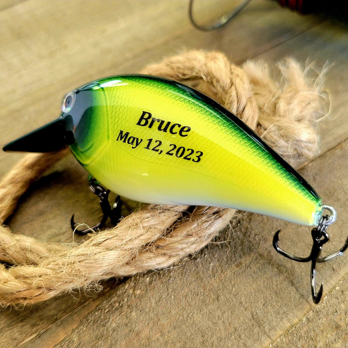 Personalized Fishing Lure: New Baby Announcement Gift for Poppy