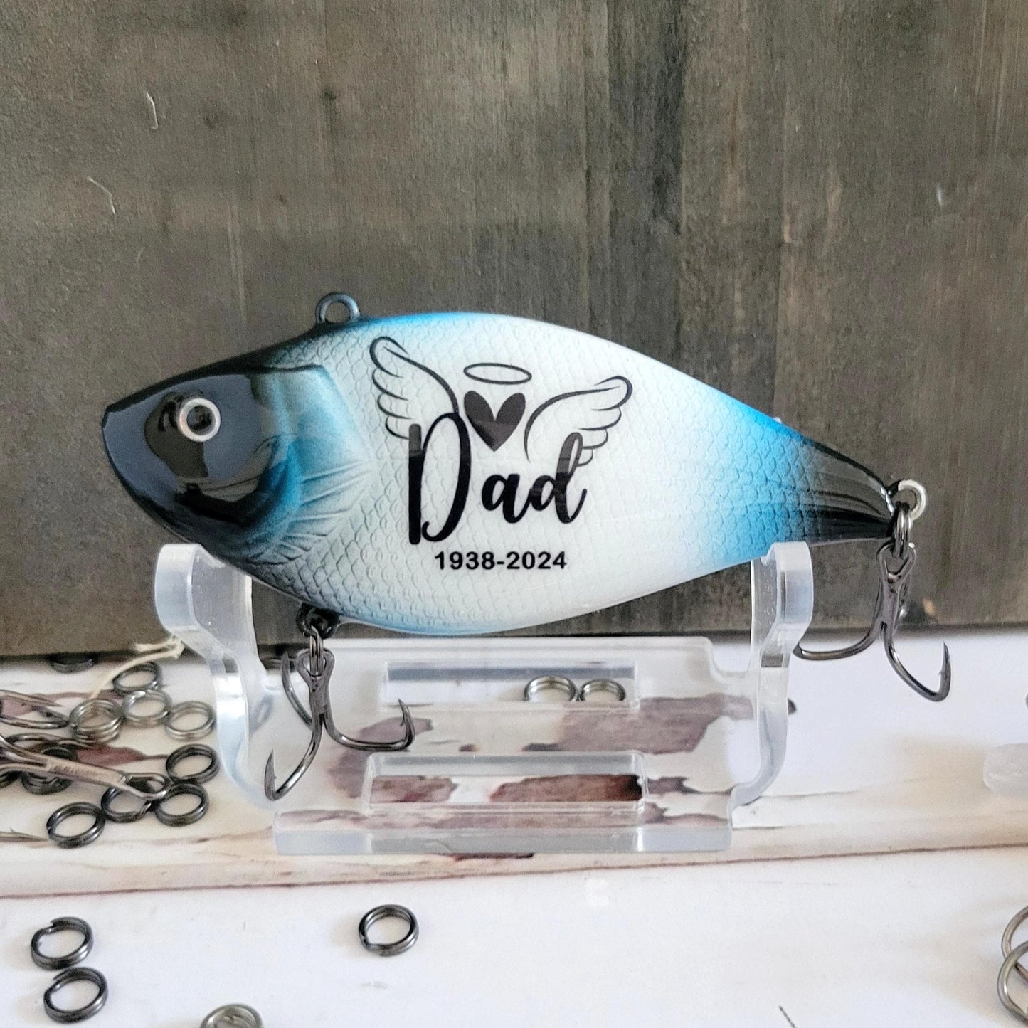 Personalized Memorial Fishing Lure: Loss of Father Sympathy Gift