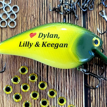Personalized Fishing Lure: 'Hooked on Dad' Hand-Painted Gift
