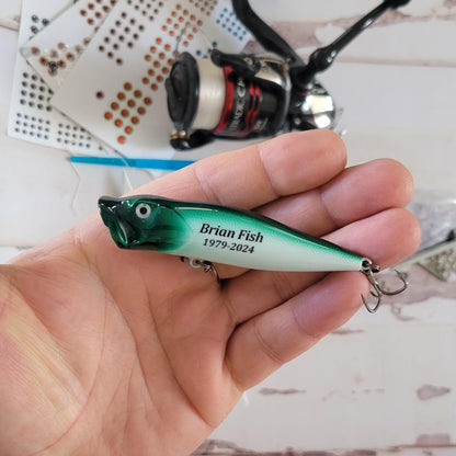 Custom Grandpa Memorial Fishing Lure: personalized Keepsake for a lost loved grandparent