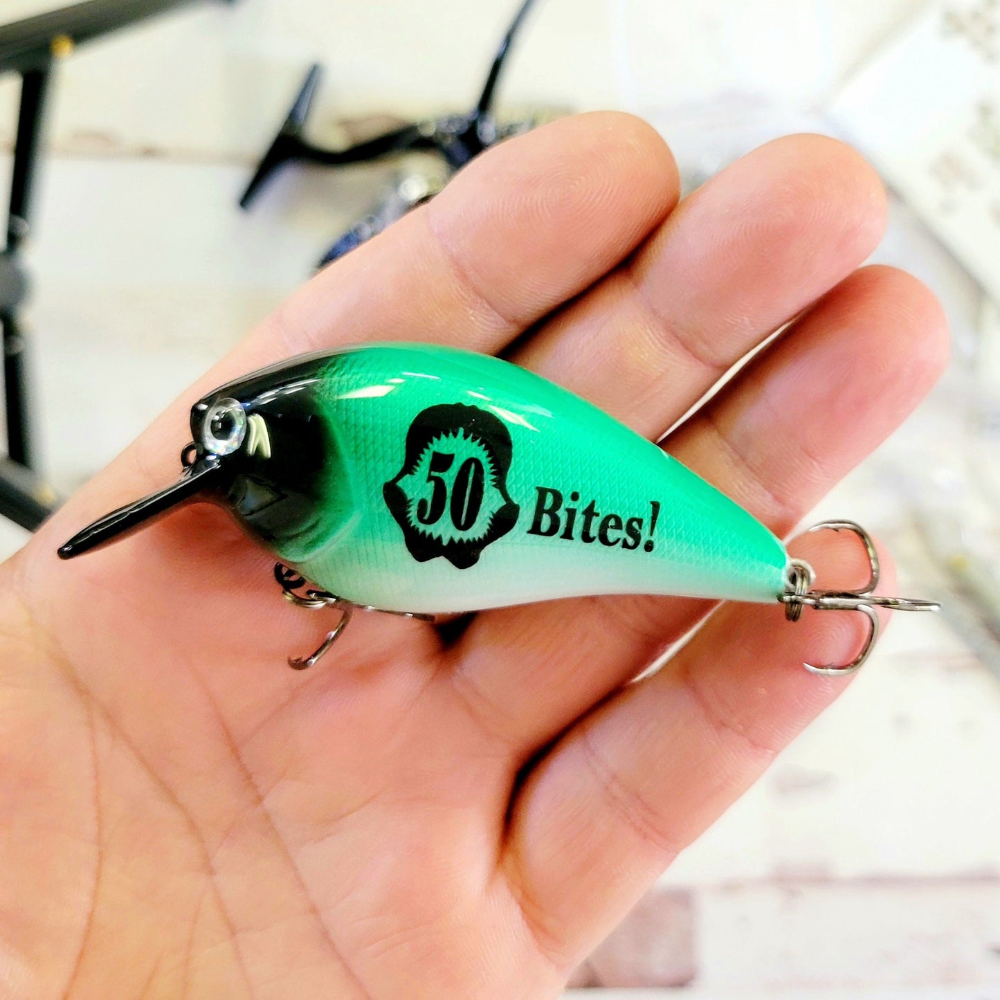 50th Birthday Fishing Gift | Personalized Black & Green Crankbait Lure