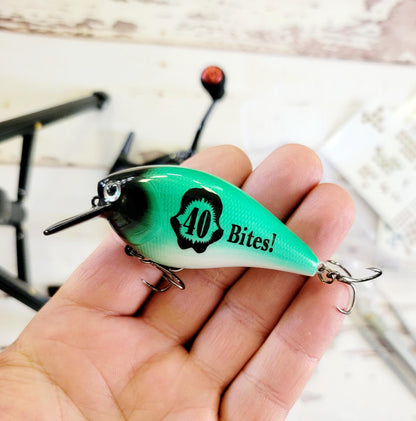 50th Birthday Fishing Gift | Personalized Black & Green Crankbait Lure