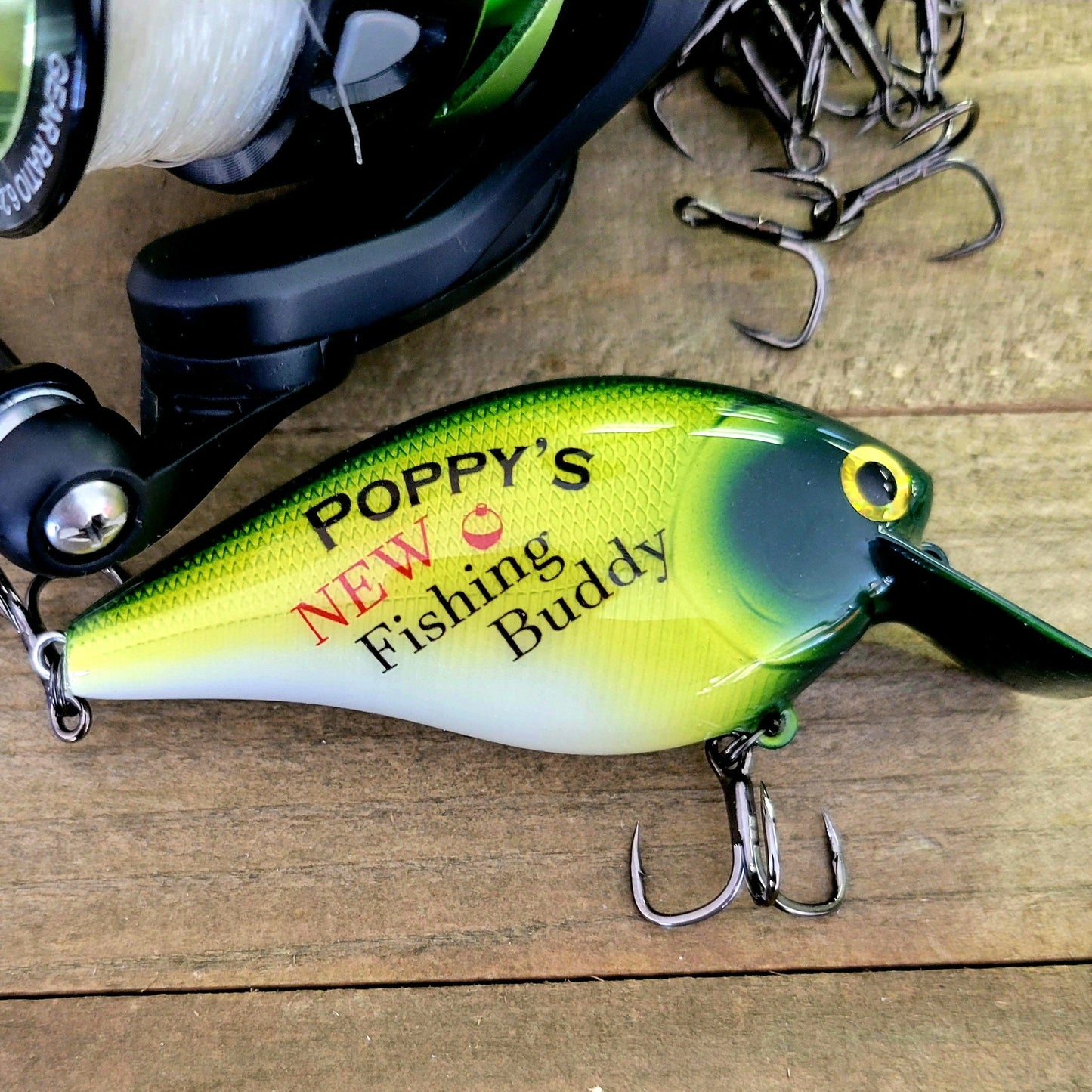 Personalized Fishing Lure: New Baby Announcement Gift for Poppy