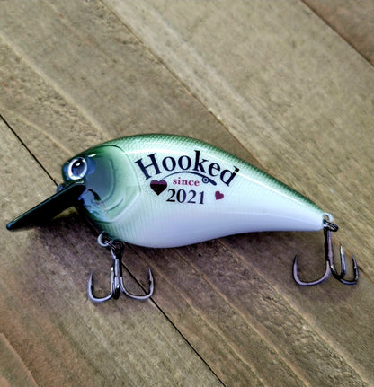 Anniversary Gift for a Husband who loves to fish, Personalized Fishing Lure for a Boyfriend on your anniversary,  Custom Bass Fishing Lure