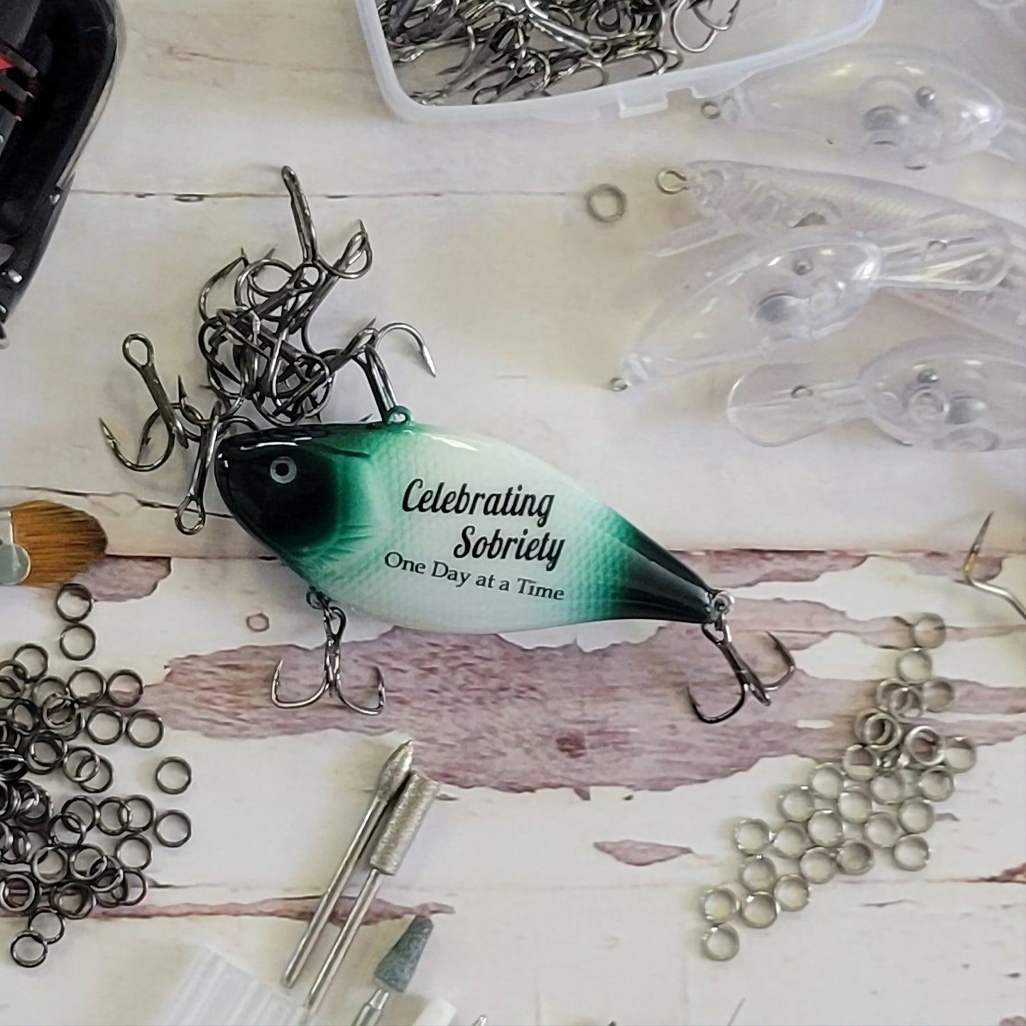 Personalized Sobriety Fishing Lure: AA Recovery Gift | 1 Year Sober Keepsake