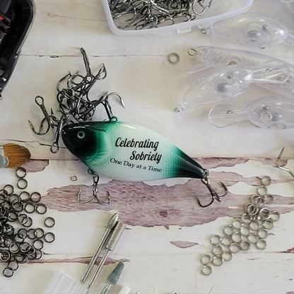 Personalized Sobriety Fishing Lure: AA Recovery Gift | 1 Year Sober Keepsake