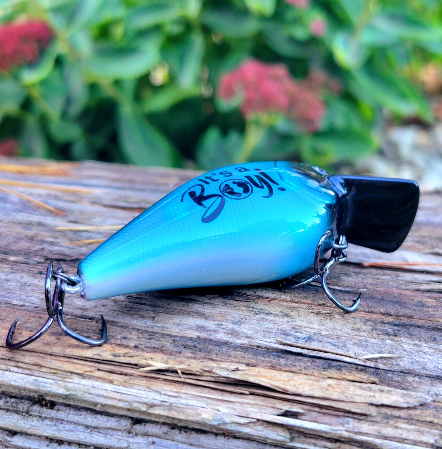 Custom Gender Reveal Fishing Lure - Pink or Blue Baby Announcement
