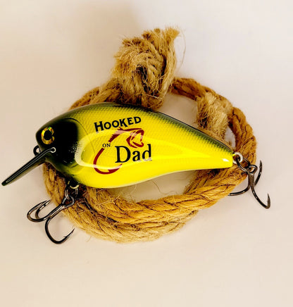 Personalized Fishing Lure: 'Hooked on Dad' Hand-Painted Gift
