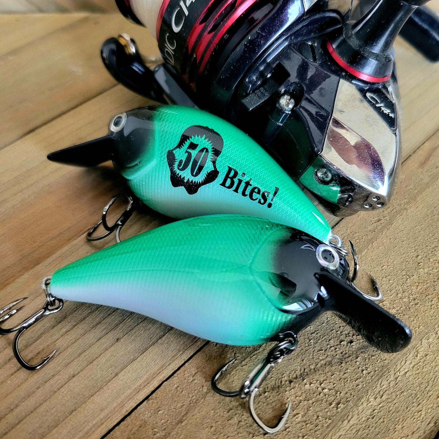 50th Birthday Fishing Gift | Personalized Black & Green Crankbait Lure